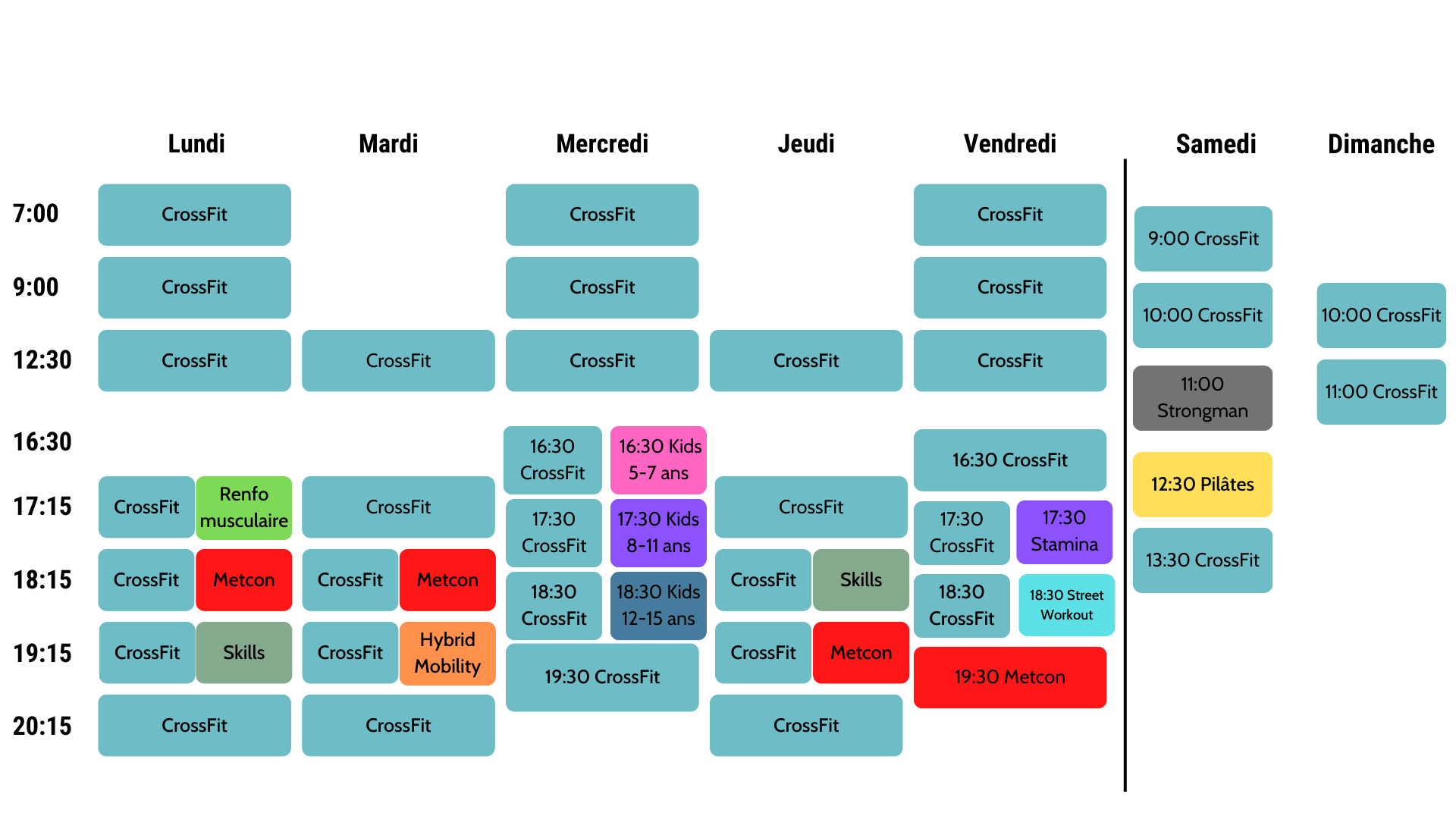 planning crossfit augny